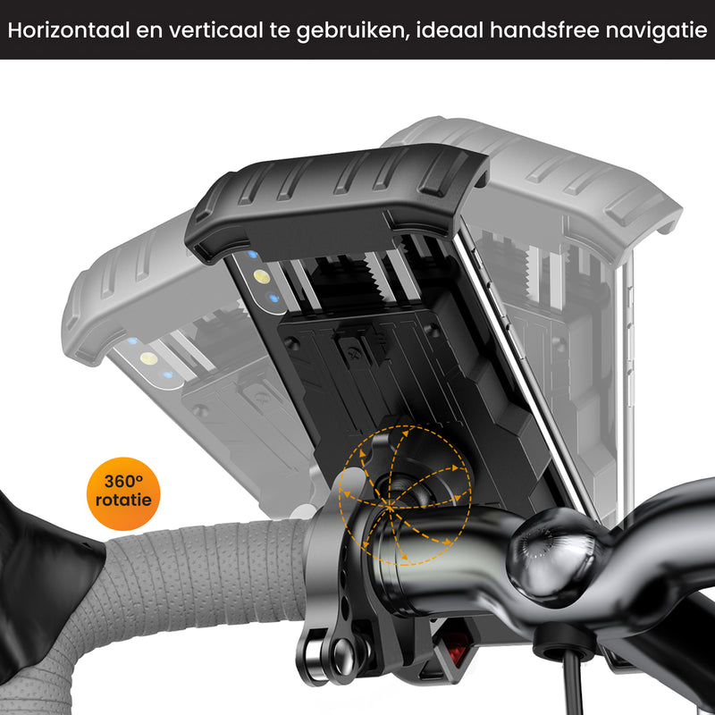 stevige telefoonhouder voor op de fiets met 360 graden rotatie