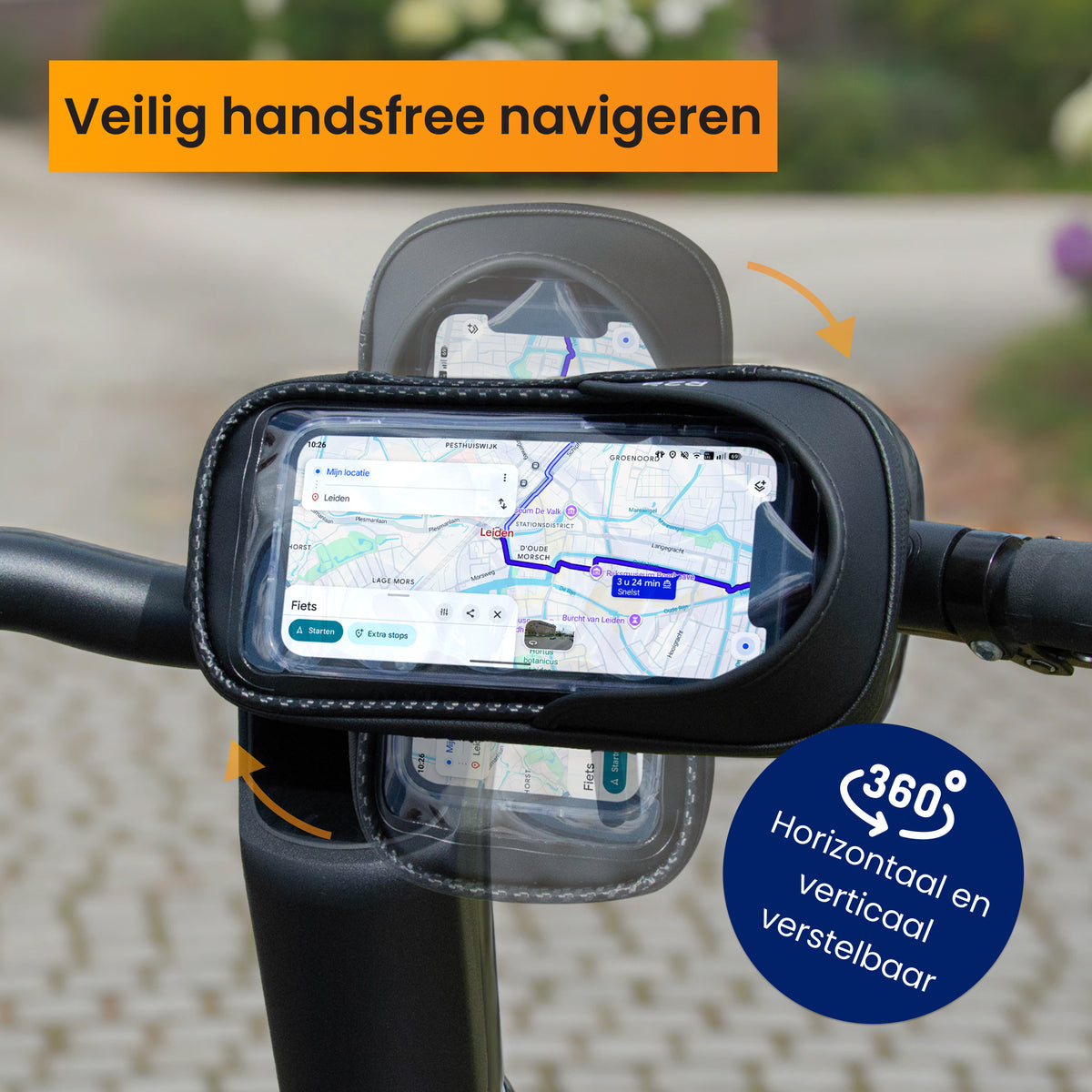 R2B Telefoonhouder Fiets, Motor, Scooter + Powerbank 10.000 mAh