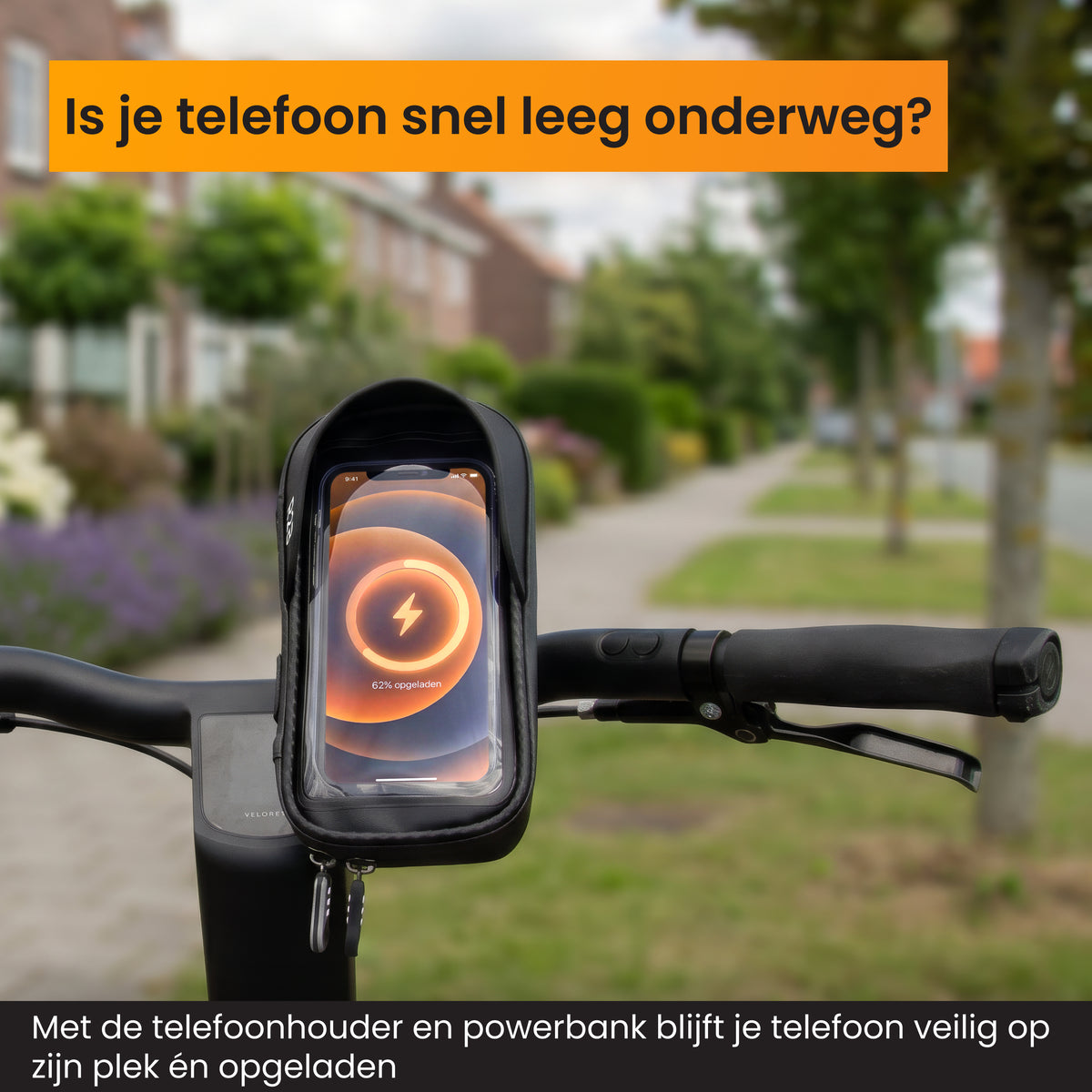 R2B Telefoonhouder Fiets, Motor, Scooter + Powerbank 10.000 mAh