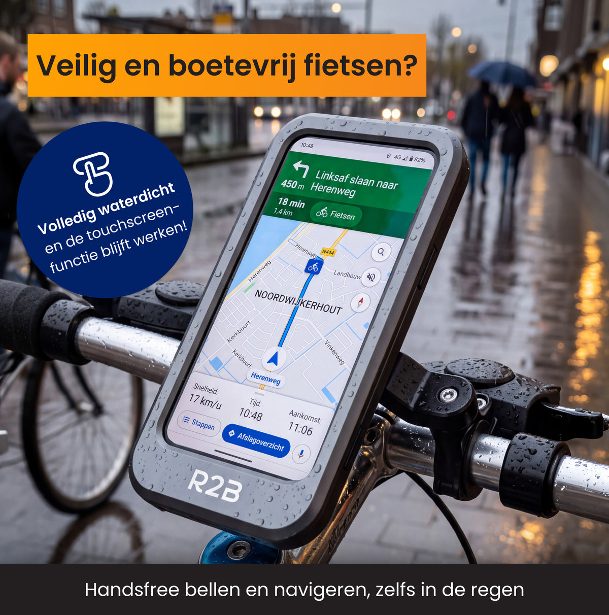 R2B Telefoonhouder Fiets Waterdicht - Waterdichte Fietshouder Telefoon