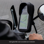 telefoonhouder scooter die gemonteerd kan worden aan een spiegel