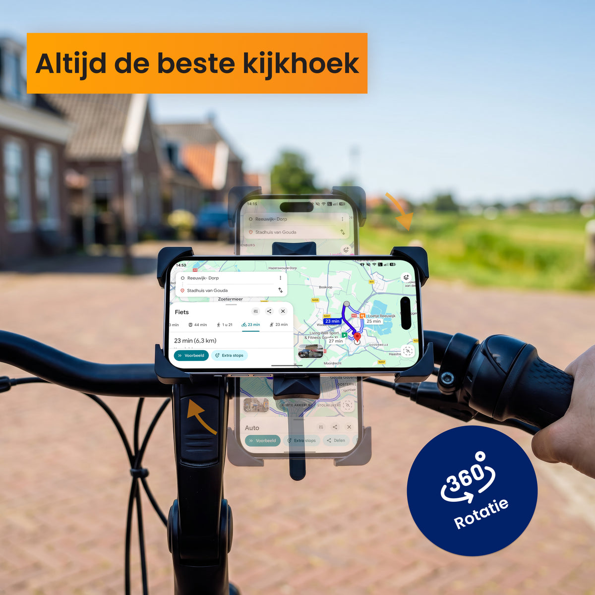 R2B Telefoonhouder Fiets en Scooter met 360° Rotatie - Telefoonhouder fiets
