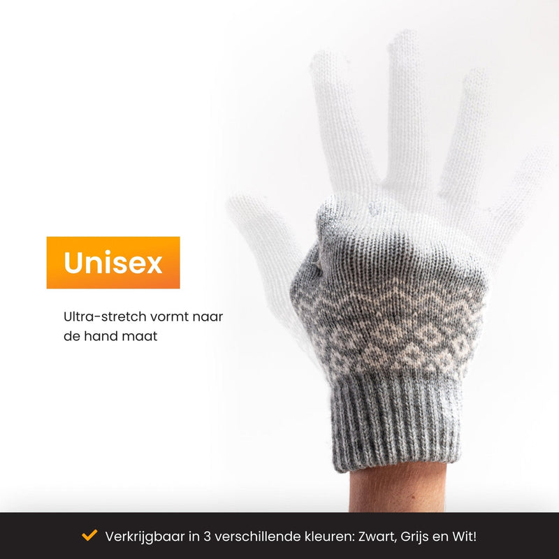 Touchscreen handschoenen heren winter- handschoenen dames winter - Model "Brugge" - Grijs - R2B - R2B Store