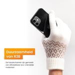 Touchscreen handschoenen heren winter- handschoenen dames winter - Model "Brugge" - Wit - R2B - R2B Store