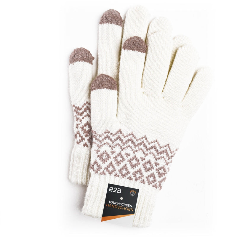 Touchscreen handschoenen heren winter- handschoenen dames winter - Model "Brugge" - Wit - R2B - R2B Store
