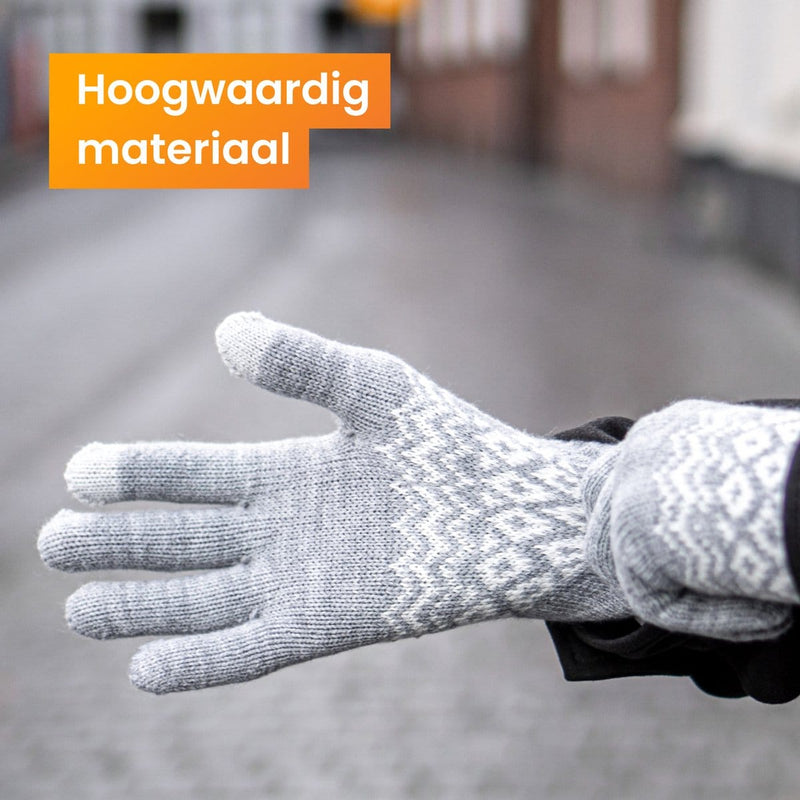 Touchscreen handschoenen heren winter- handschoenen dames winter - Model "Brugge" - Grijs - R2B - R2B Store