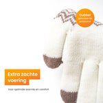 Touchscreen handschoenen heren winter- handschoenen dames winter - Model "Brugge" - Wit - R2B - R2B Store