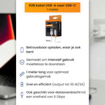 usb a naar usb c kabel 1 meter details snelladen 30w dataoverdracht 5gbps