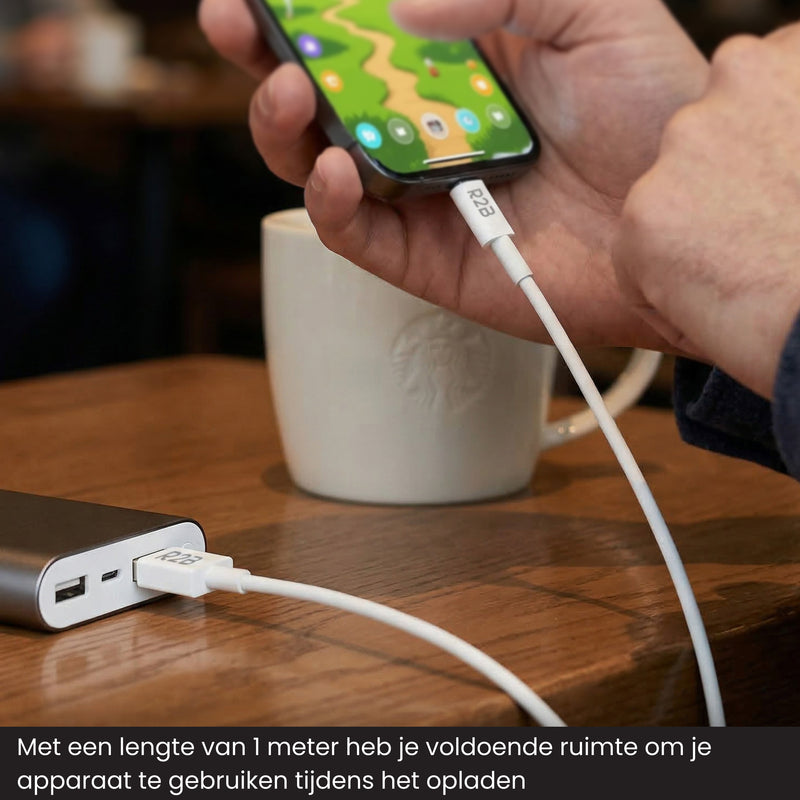 usb a naar usb c kabel 1 meter opladen powerbank smartphone flexibel gebruik