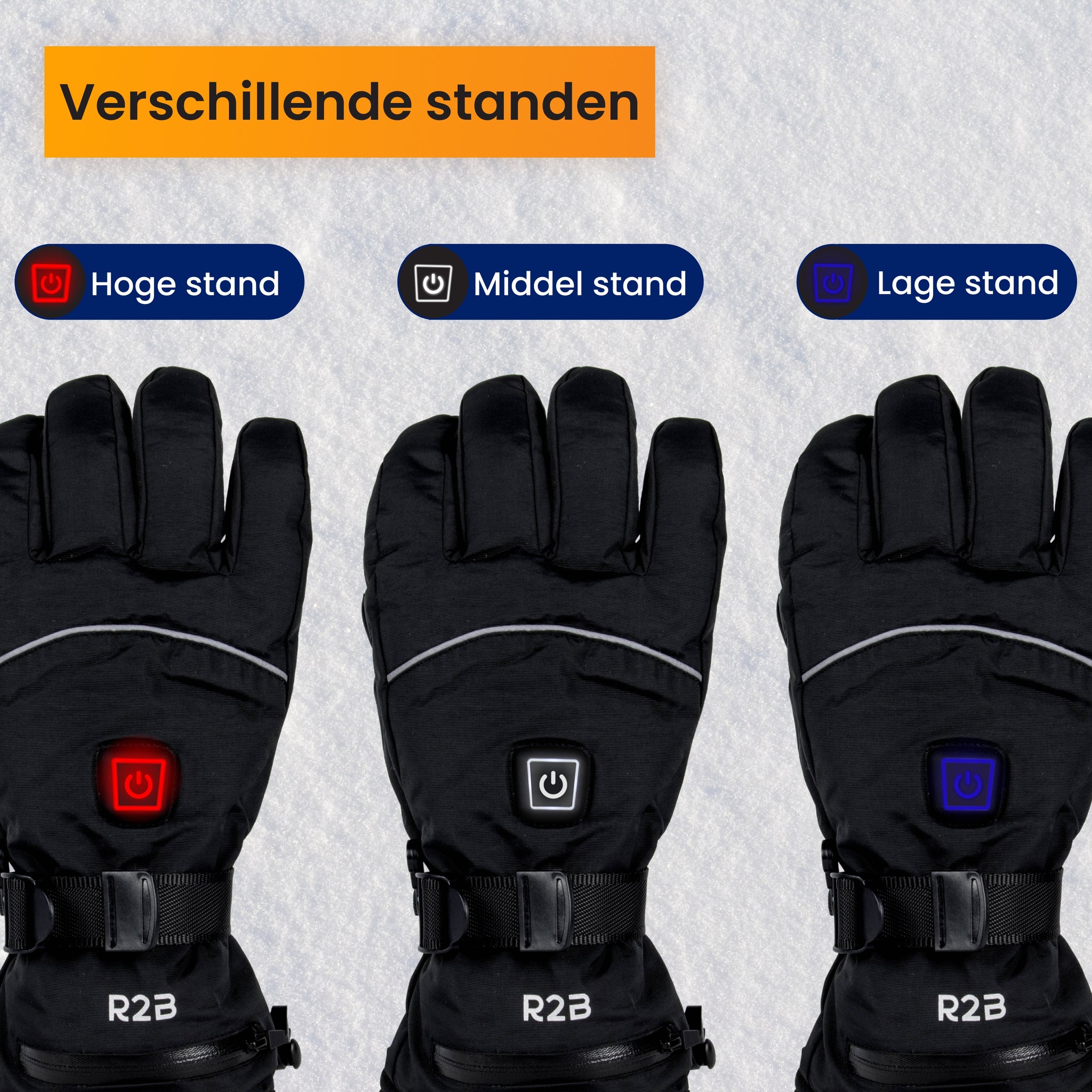 Verwarmde handschoenen met verschillende standen