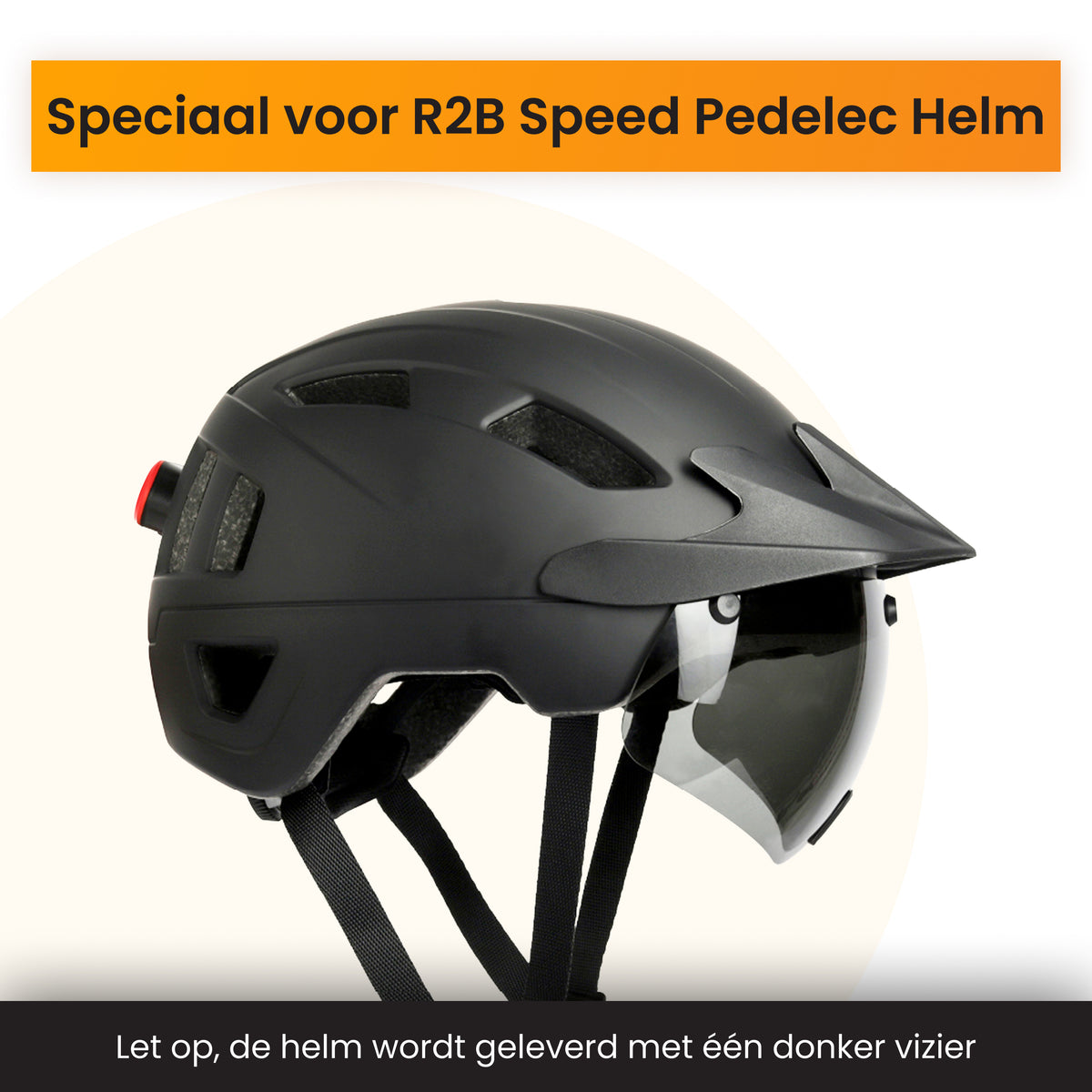 R2B Donker en Magnetisch Helm Vizier - Geschikt voor de Speed Pedelec Helm van R2B