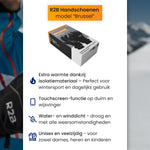 Waterdichte handschoenen details met elastische polsband en dicht afgewerkte naden.
