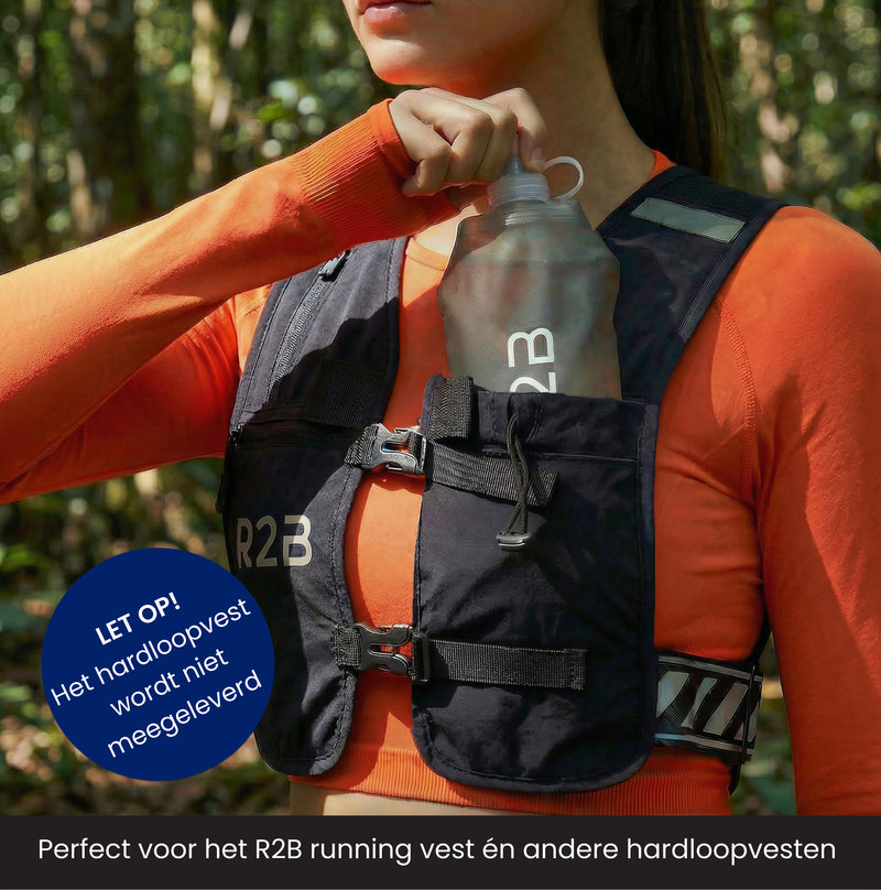 waterfles hardlopen die past in een hardloopvest