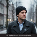 wintermuts heren die zowel bij een sportieve als casual outfit gedragen kan worden
