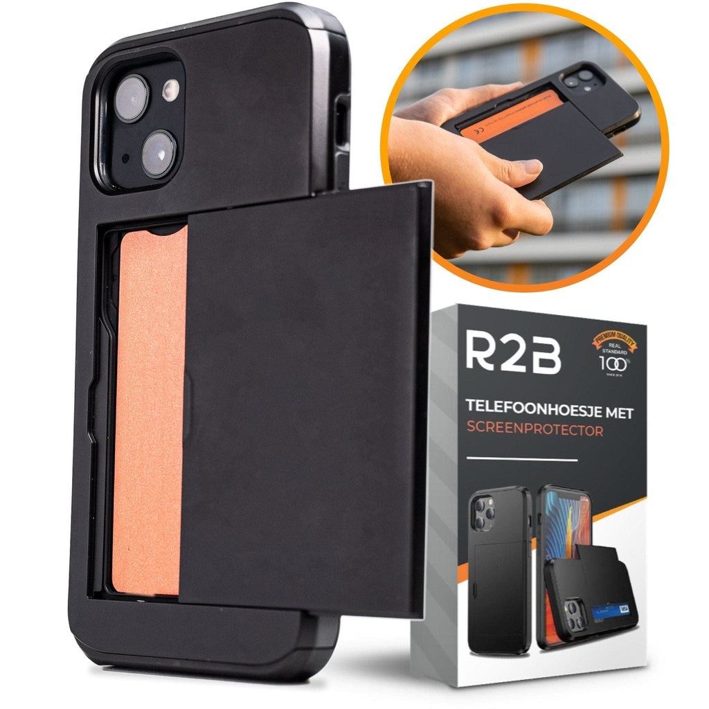 R2B Hoesje met pasjeshouder geschikt voor iPhone 14 Plus - Model Utrecht - R2B Store
