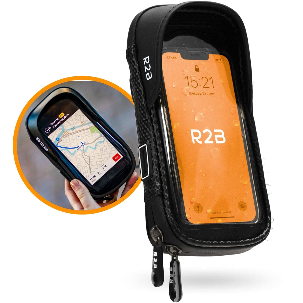 R2B Robuuste telefoonhouder fiets, scooter en motor waterdicht - Model Leiden - R2B Store