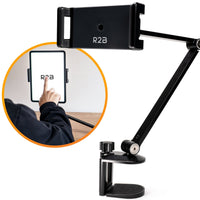 R2B Tablet houder met verstelbare arm voor bureau, keuken etc. - Model Arnhem - R2B Store